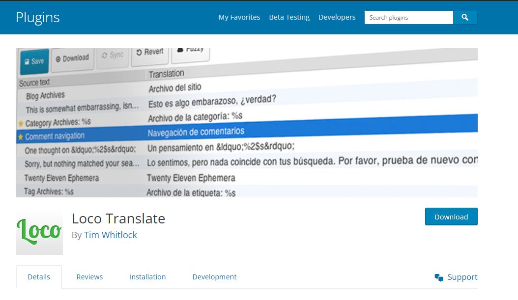 WordPress translation plugin